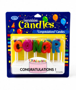 Betta Congratulations Letter Cake Candles 16-Piece Set